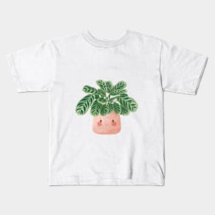 Cute Plant Illustration,  Calathea Burle-Marxii Amabilis 5 Kids T-Shirt